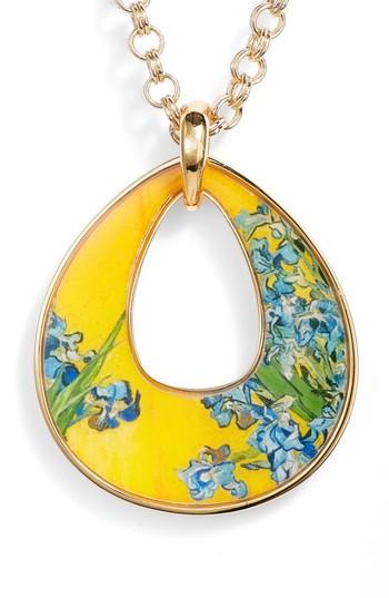 Women's Erwin Pearl Irises Open Teardrop Pendant Necklace