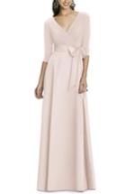 Women's Alfred Sung Jersey Bodice A-line Gown - Pink