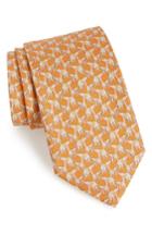 Men's Salvatore Ferragamo Fumbo Print Silk Tie, Size - Orange
