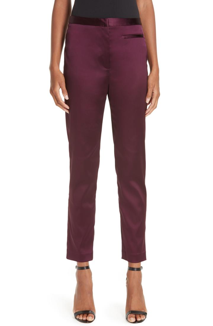 Women's Milly Stretch Satin High Waist Skinny Pants