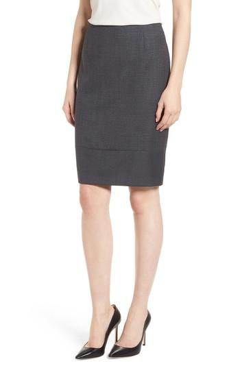 Women's Boss Vibena Wool Suit Skirt - Grey