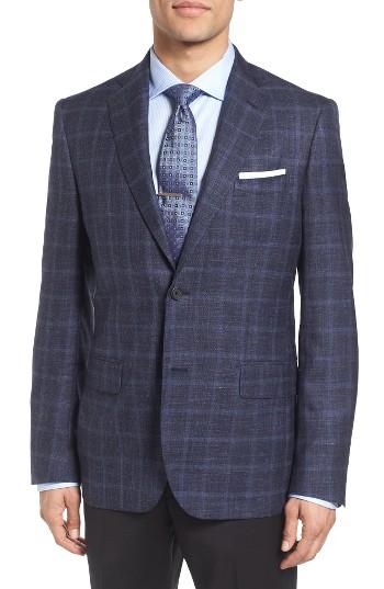 Men's John W. Nordstrom Classic Fit Plaid Wool Blend Sport Coat