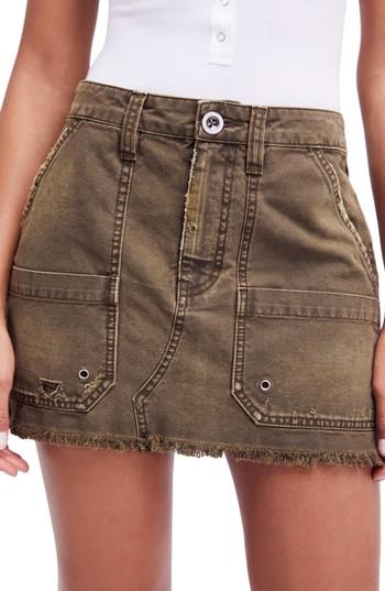 Women's Free People Canvas Miniskirt - Green