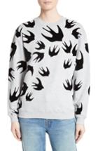 Women's Mcq Alexander Mcqueen Flocked Swallow Sweatshirt - Grey