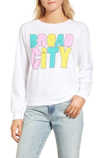 Women's Wildfox Broad City Cotton Graphic Sweatshirt - White
