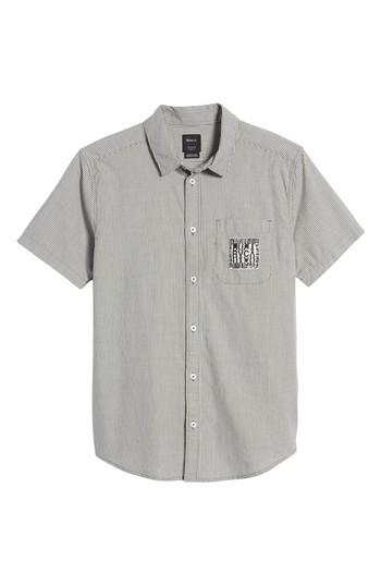 Men's Rvca Resort Disruption Woven Shirt - Black