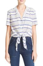 Women's Equipment Keira Tie Front Stripe Cotton Shirt