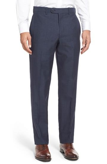 Men's Jb Britches Flat Front Solid Wool Trousers
