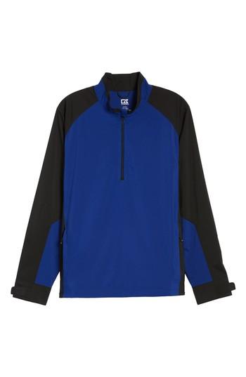 Men's Cutter & Buck 'summit' Weathertec Wind & Water Resistant Half Zip Jacket, Size - Blue