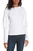 Women's Veronica Beard Lyon Puff Sleeve Top - White