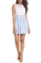 Women's Lilly Pullitzer Alivia Eyelet & Seersucker Fit & Flare Dress - Blue