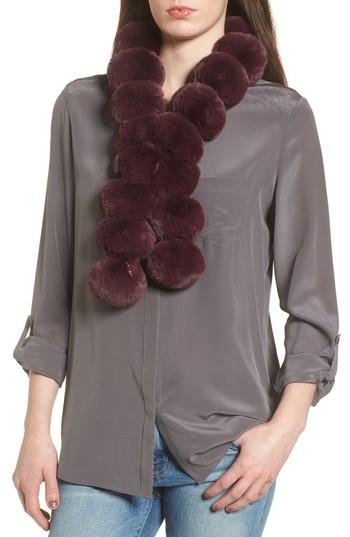 Women's Ted Baker London Faux Fur Pom Scarf, Size - Burgundy