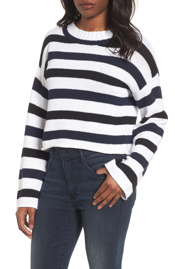 Women's Kenneth Cole New York Wide Stripe Crop Sweater