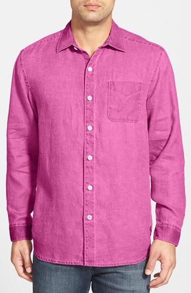 Men's Tommy Bahama 'sea Glass Breezer' Original Fit Linen Shirt - Purple