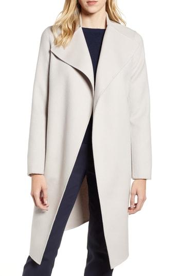 Women's Mackage Belted Long Wool Coat, Size - Beige
