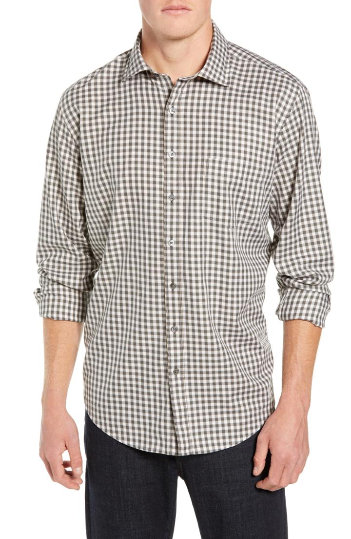 Men's Rodd & Gunn Botany Downs Fit Sport Shirt, Size Small - Grey