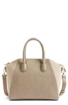 Sole Society Mikayla Faux Leather & Suede Satchel - Grey