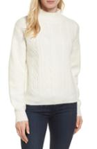 Women's Halogen Mock Neck Cable Knit Sweater - Ivory