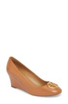 Women's Tory Burch Chelsea Logo Medallion Wedge M - Brown