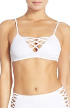 Women's L Space Jaime Bikini Top, Size D - White