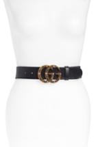 Women's Gucci Gg Crystal Buckle Leather Belt 0 - Nero/ Multicolor