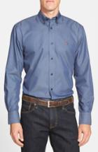 Men's Nordstrom Men's Shop Smartcare(tm) Regular Fit Twill Denim Boat Shirt, Size - Blue