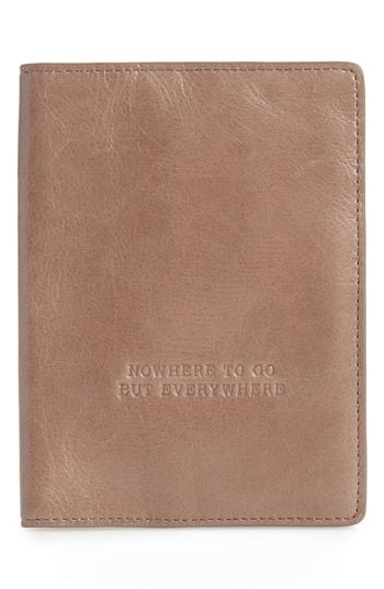 Hobo Quest Calfskin Leather Passport Wallet - Grey