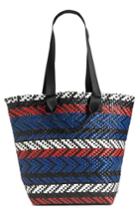 Nordstrom Diagonal Stripe Woven Tote - Blue