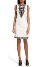 Women's Tory Burch Camille Embellished Shift Dress - White