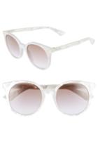 Women's Gucci 52mm Round Sunglasses - White Pearl/ Brown