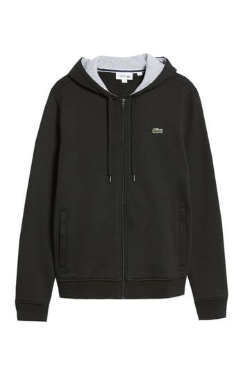 Men's Lacoste Fleece Zip Hoodie (s) - Black