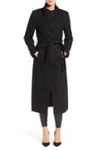 Women's Kenneth Cole New York Fencer Melton Wool Maxi Coat - Black