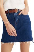 Women's Madewell Straight Step Hem Stretch Denim Skirt - Blue