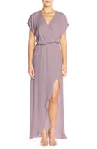 Women's Maids Rory Beca 'plaza' Faux Wrap Silk Georgette Cutaway Gown - Purple