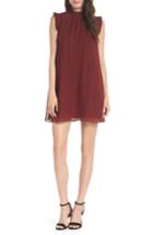 Women's Ali & Jay Wonderful Things Ruffle Neck Shift Dress - Burgundy