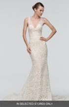 Women's Watters 'georgia' Back Cutout Lace Trumpet Gown, Size In Store Only - Ivory
