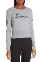 Women's Cinq A Sept Kian Embellished Wool & Cashmere Blend Sweater - Grey