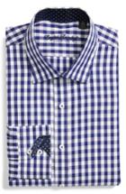 Men's English Laundry Trim Fit Check Dress Shirt .5 - 32/33 - Blue