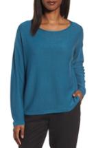 Women's Eileen Fisher Tencel & Wool Boxy Sweater, Size - Blue/green