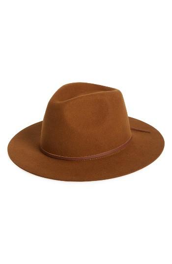 Women's Brixton 'wesley' Wool Fedora - Brown