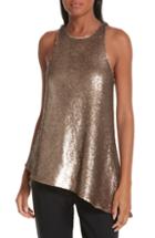 Women's Cinq A Sept Dylan Asymmetrical Sequin Top - Metallic