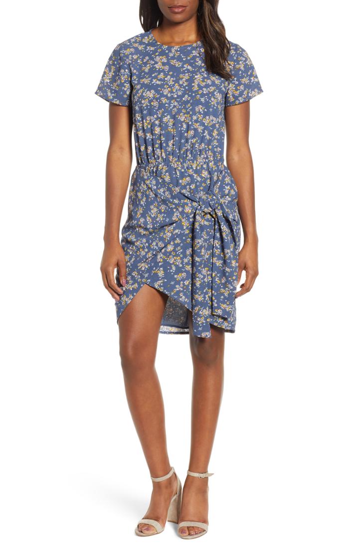 Women's 1.state Heritage Bouquet Tie Front Dress - Blue