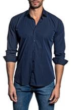 Men's Jared Lang Trim Fit Pinstripe Sport Shirt - Blue