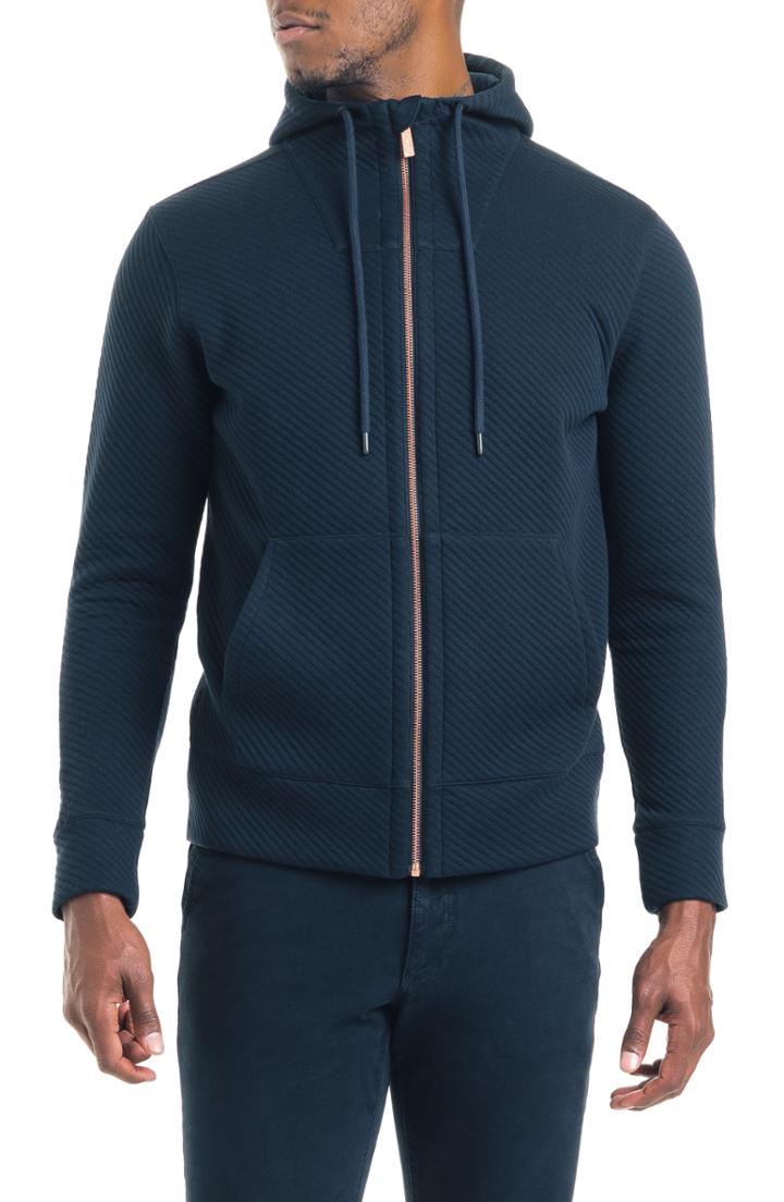 Men's Good Man Brand Pro Slim Fit Zip Hoodie, Size - Blue