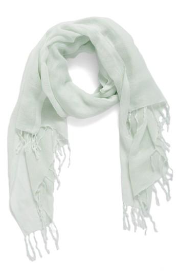 Women's Caslon Linen Blend Scarf, Size - Green