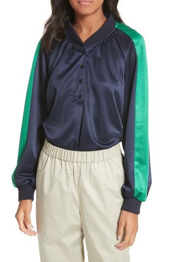 Women's Tibi Pullover Track Jacket - Blue