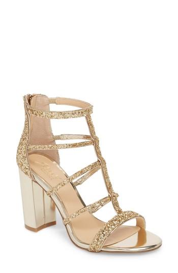 Women's Jewel Badgley Mischka Tiffy Glitter Sandal .5 M - Metallic
