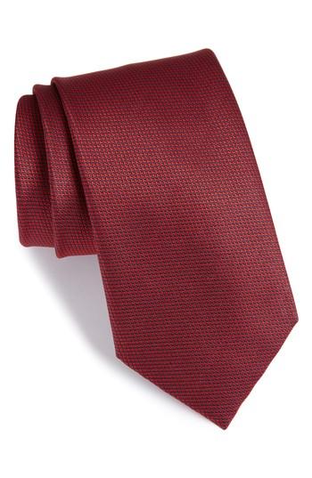 Men's Brioni Solid Silk Tie, Size - Red