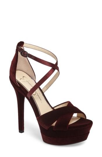 Women's Jessica Simpson Roxelle Sandal M - Burgundy