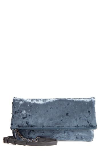 Sole Society Zen Velvet Foldover Clutch - Grey